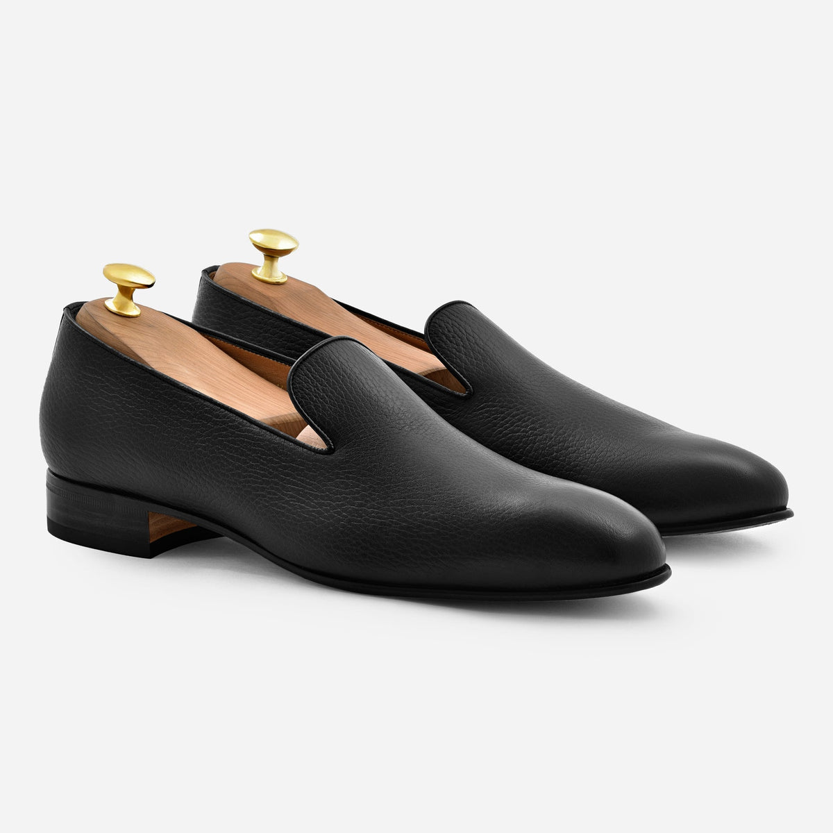 Langford Pebbled Leather Wholecut Loafers