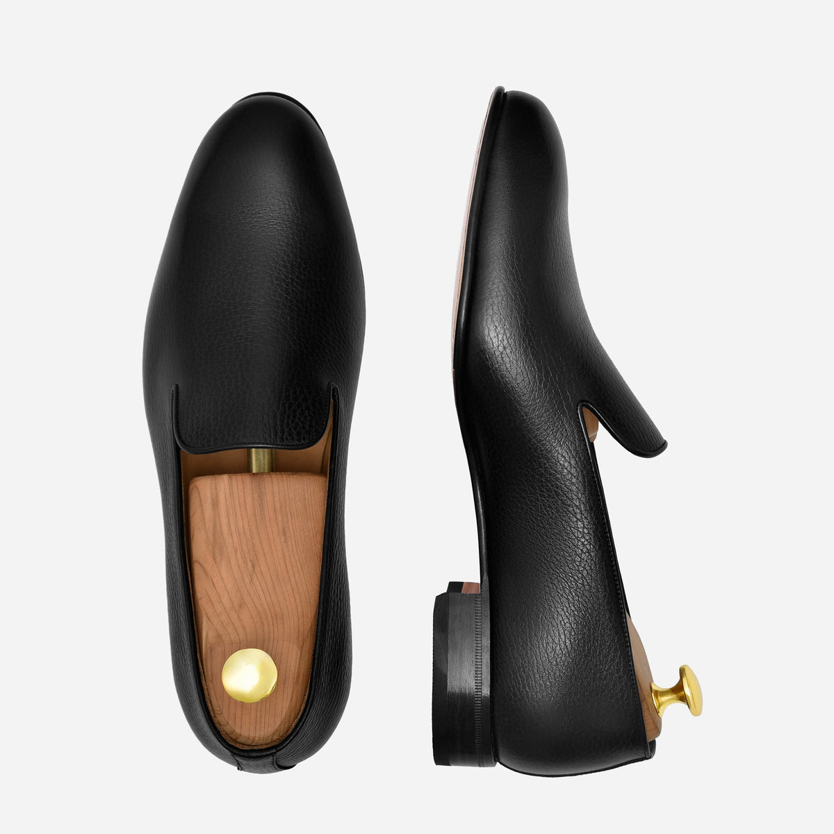 Langford Pebbled Leather Wholecut Loafers