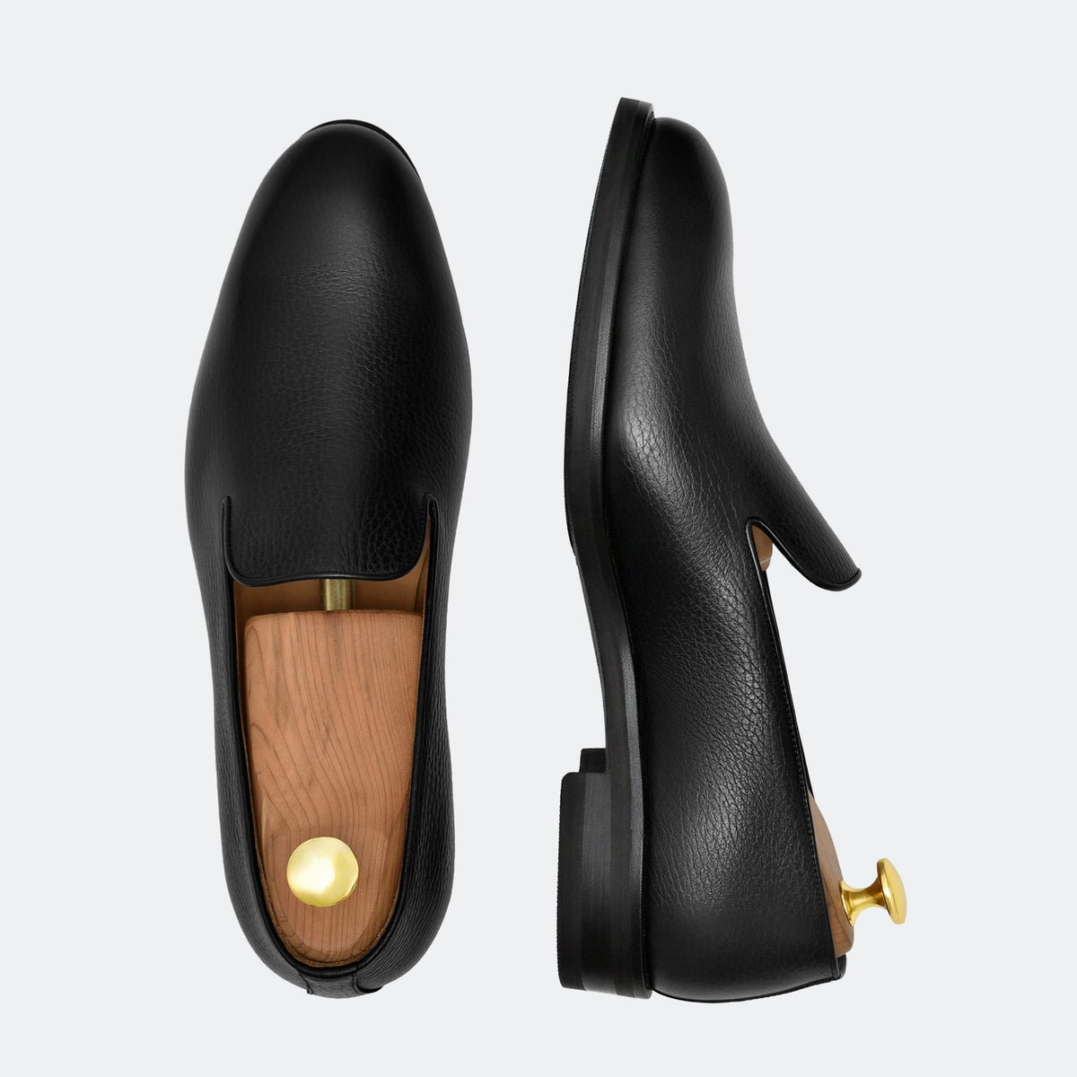 Langford Pebbled Leather Wholecut Loafers