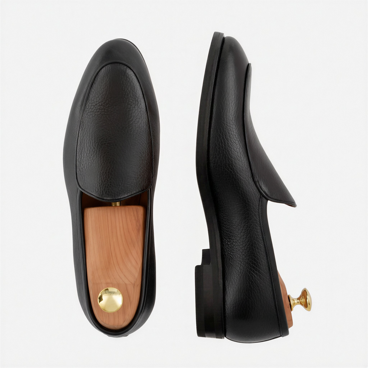Vincent Belgian Loafers – Premium Pebbled Leather