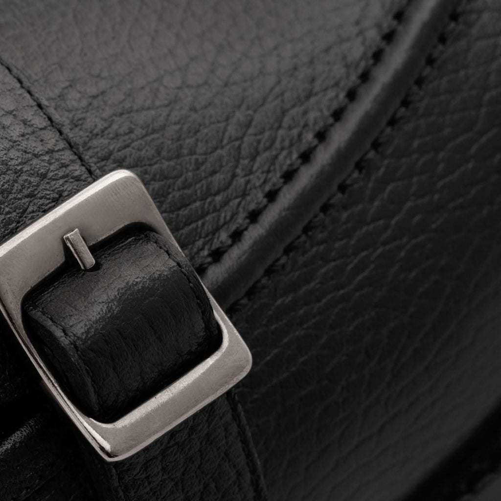 Archie Pebbled Leather Belted Loafers