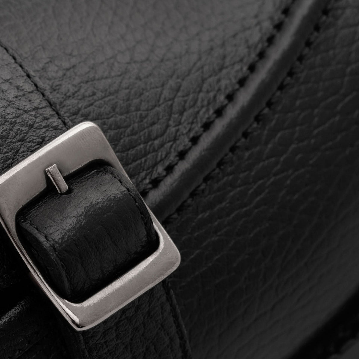 Archie Pebbled Leather Belted Loafers