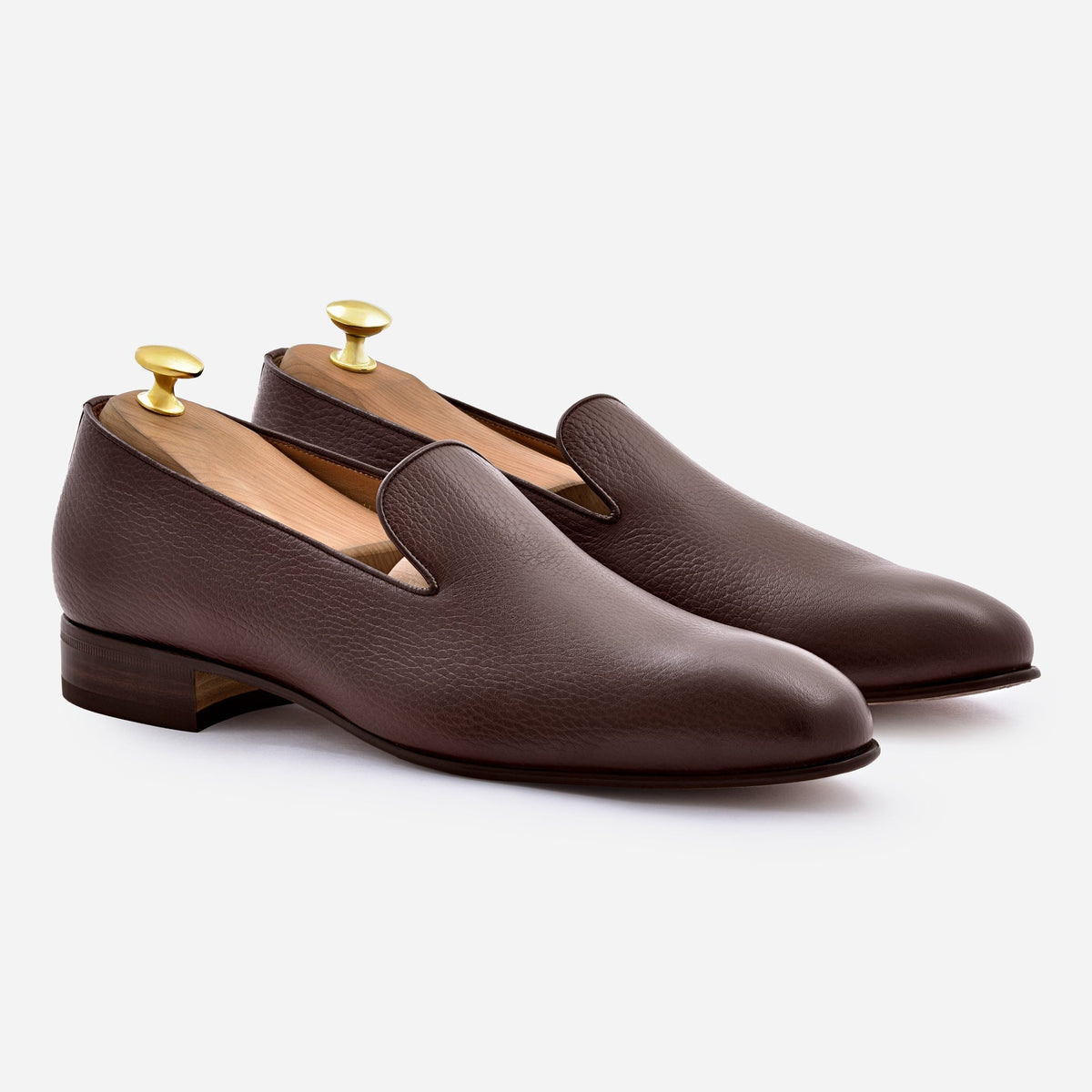 Langford Pebbled Leather Wholecut Loafers