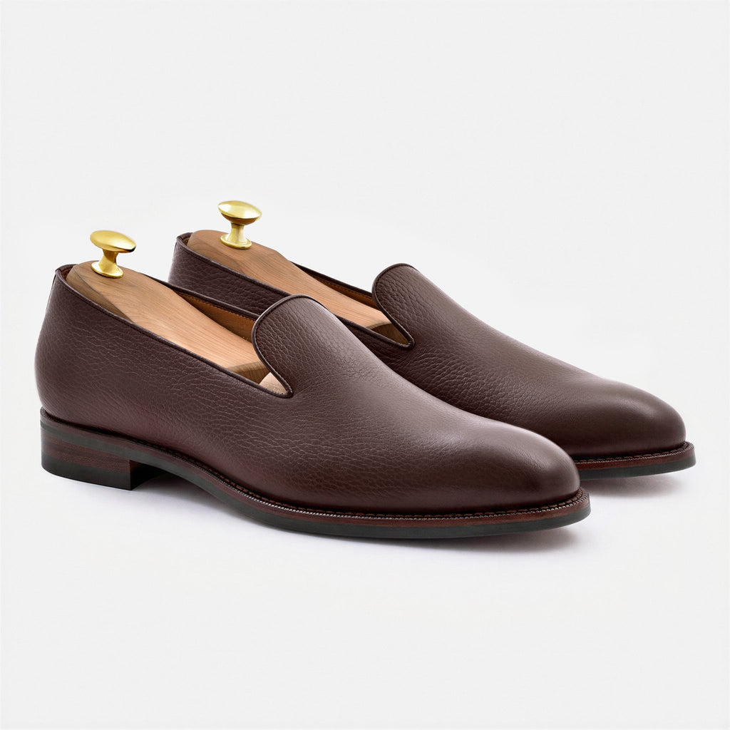 Langford Pebbled Leather Wholecut Loafers