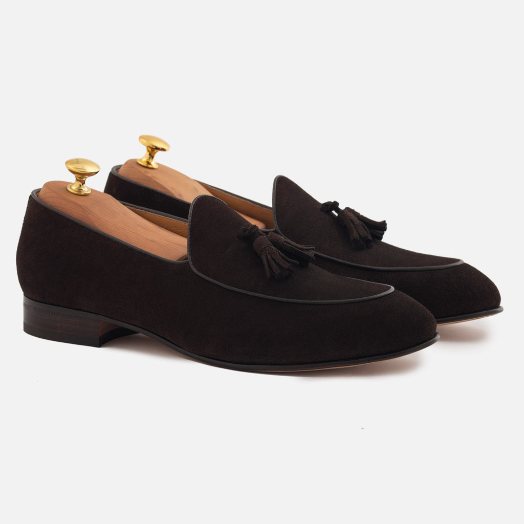Perry Belgian Loafers in Water-Repellent Suede