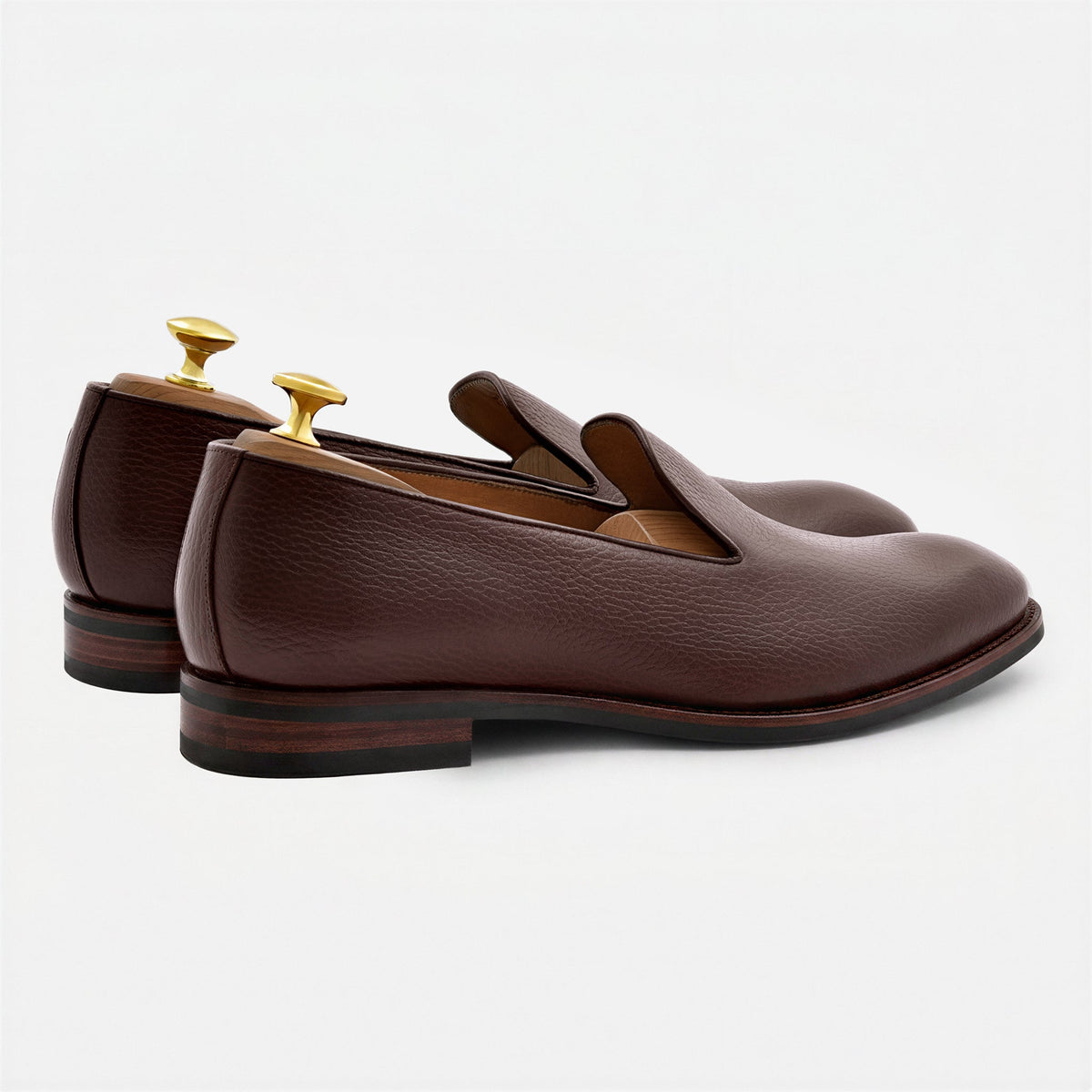 Langford Pebbled Leather Wholecut Loafers