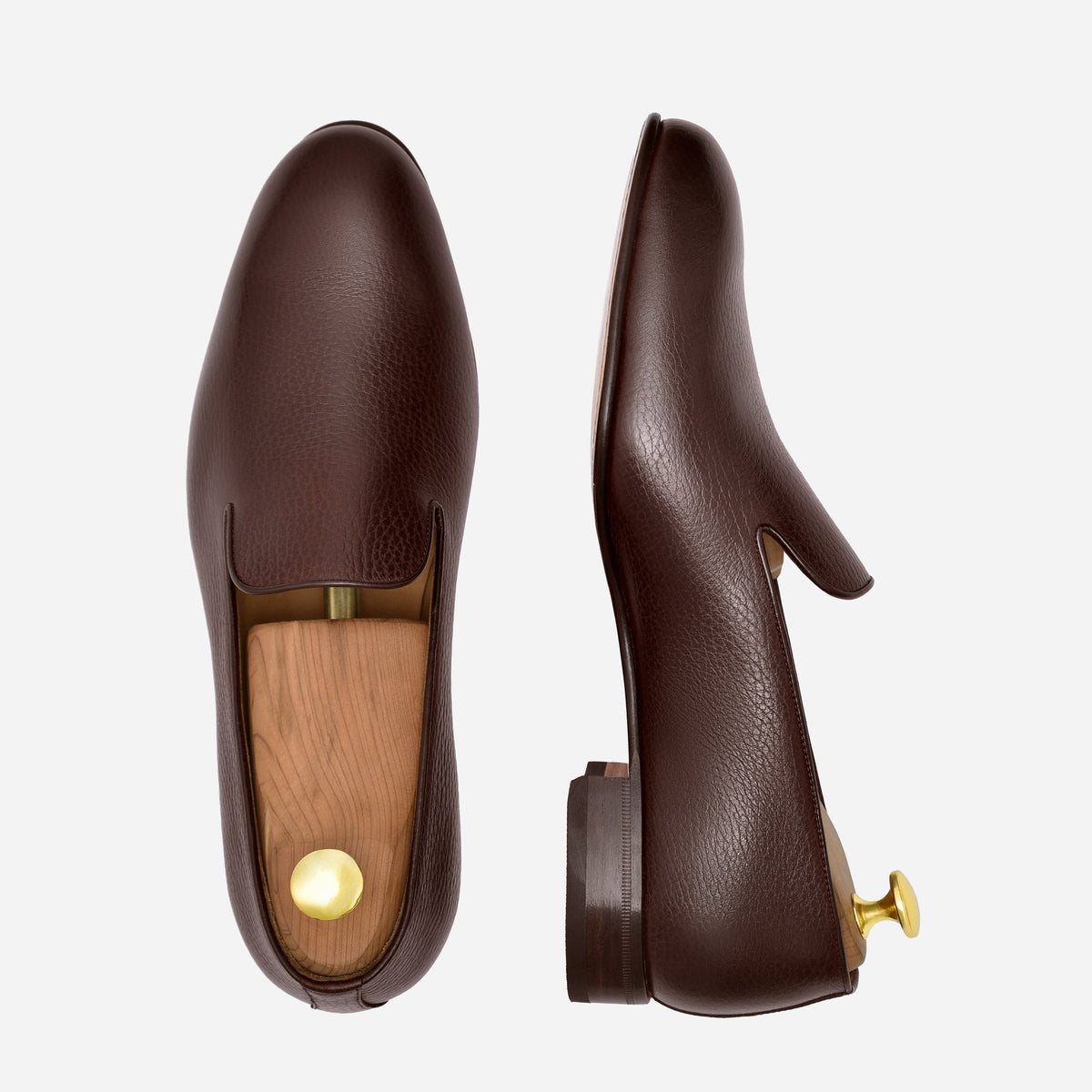 Langford Pebbled Leather Wholecut Loafers