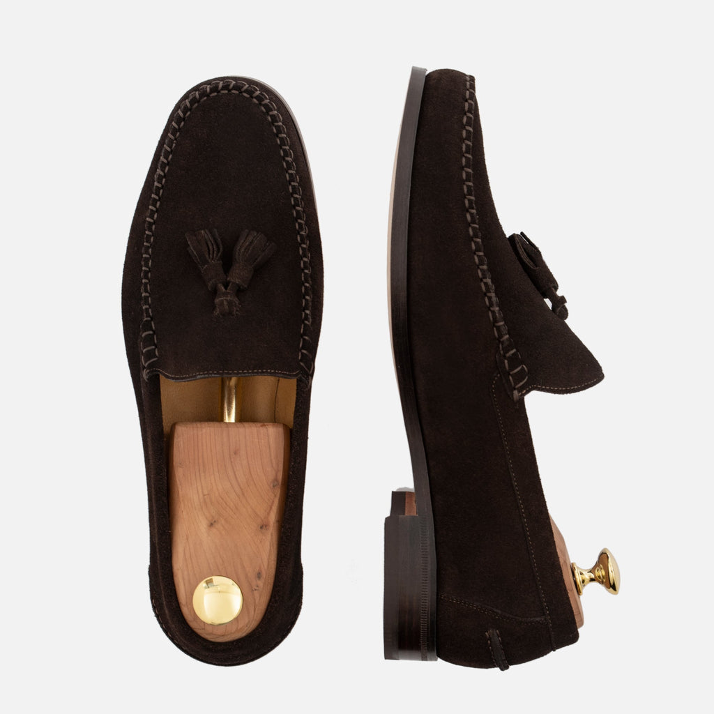 Lewis Water-Repellent Suede Tassel Loafers