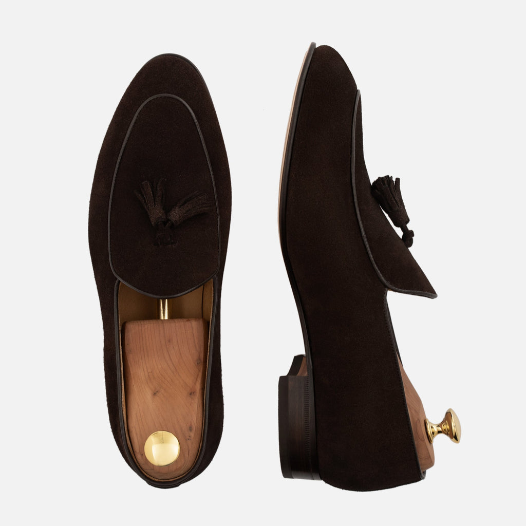 Perry Belgian Loafers in Water-Repellent Suede