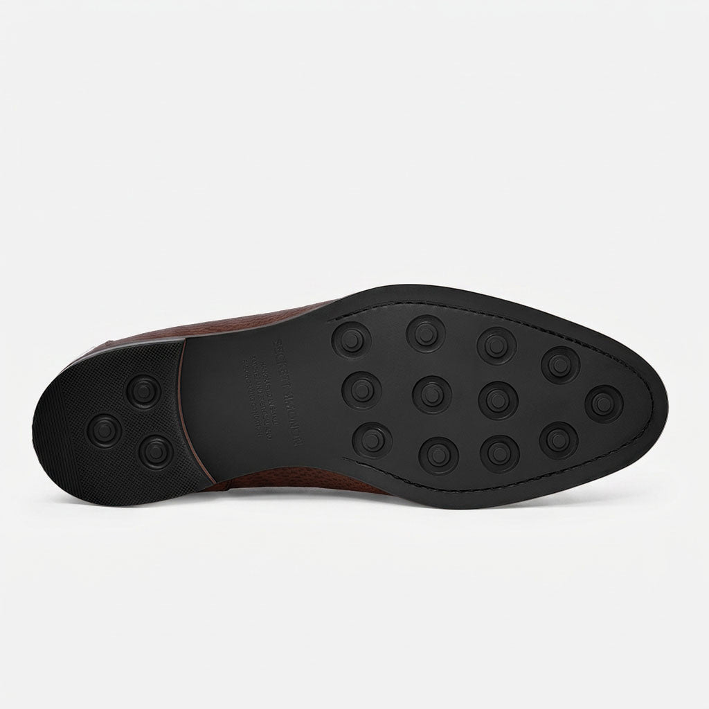 Langford Pebbled Leather Wholecut Loafers