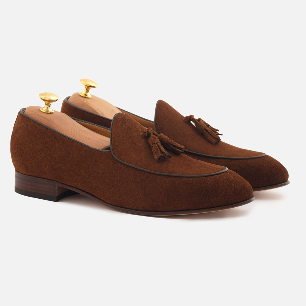Perry Belgian Loafers in Water-Repellent Suede