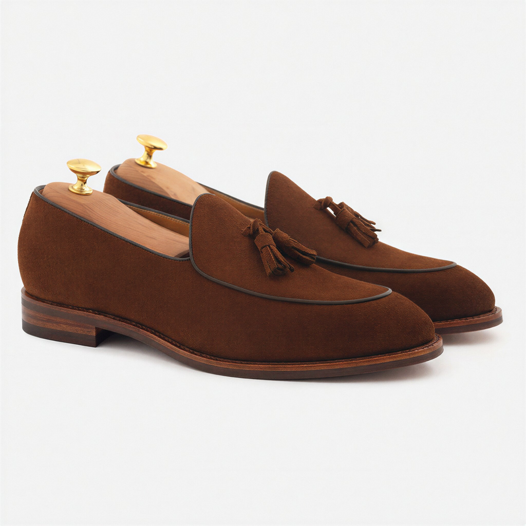 Perry Belgian Loafers in Water-Repellent Suede