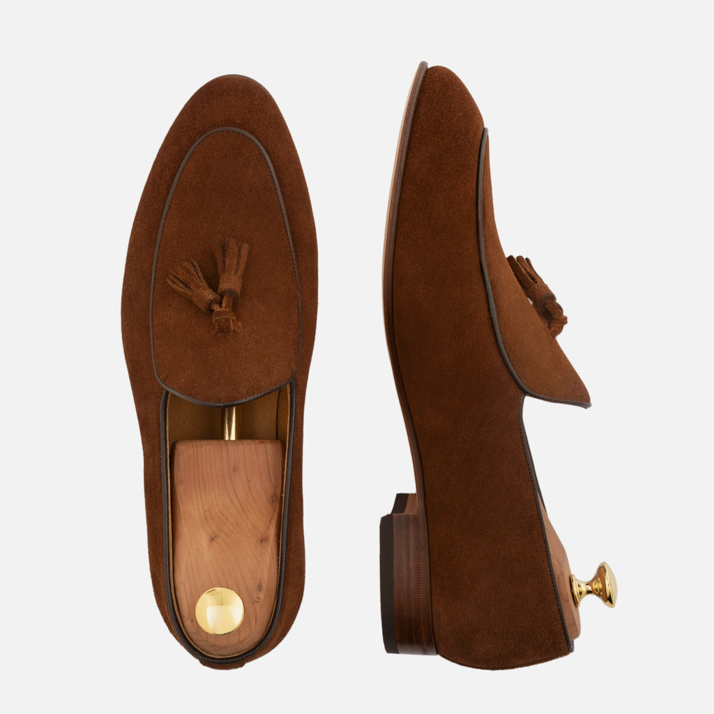 Perry Belgian Loafers in Water-Repellent Suede