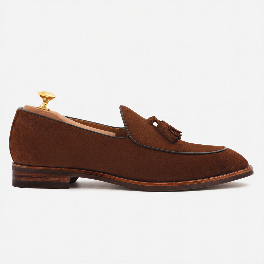 Perry Belgian Loafers in Water-Repellent Suede