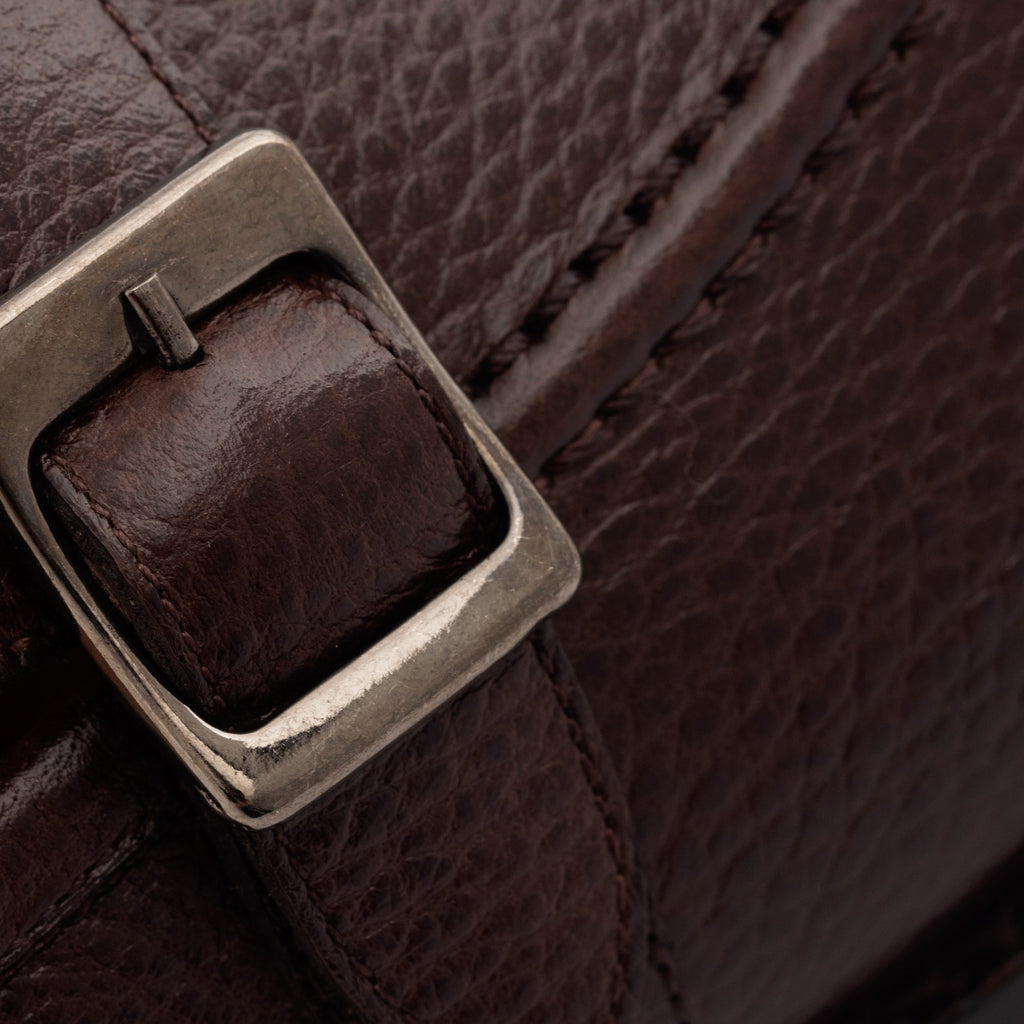 Archie Pebbled Leather Belted Loafers